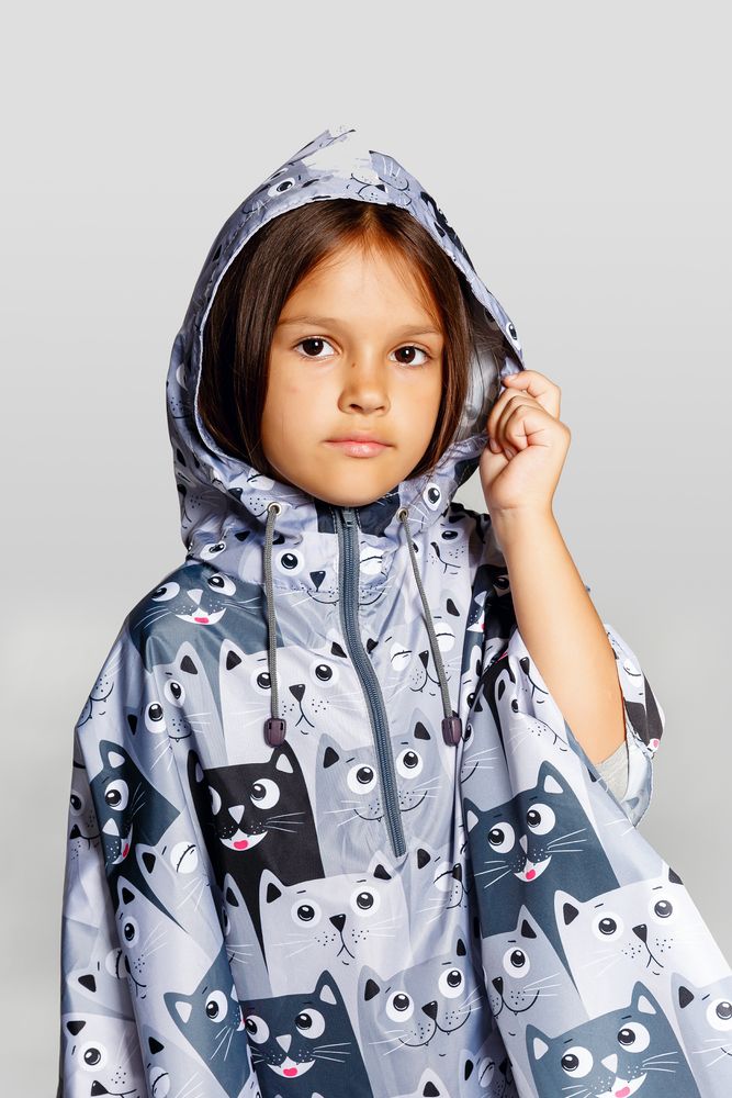 Дождевик-пончо детский AquaStop Kids на заказ, разноцветный,6-8 лет